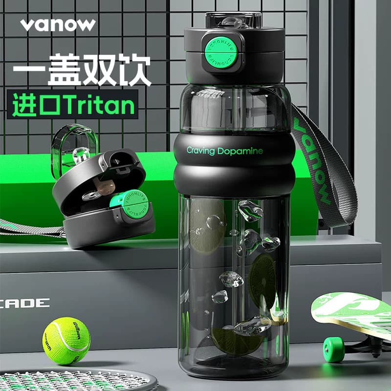 Vanow Botol Minum Olahraga Besar 1000ml Tritan Tahan Panas Musim Panas 2026