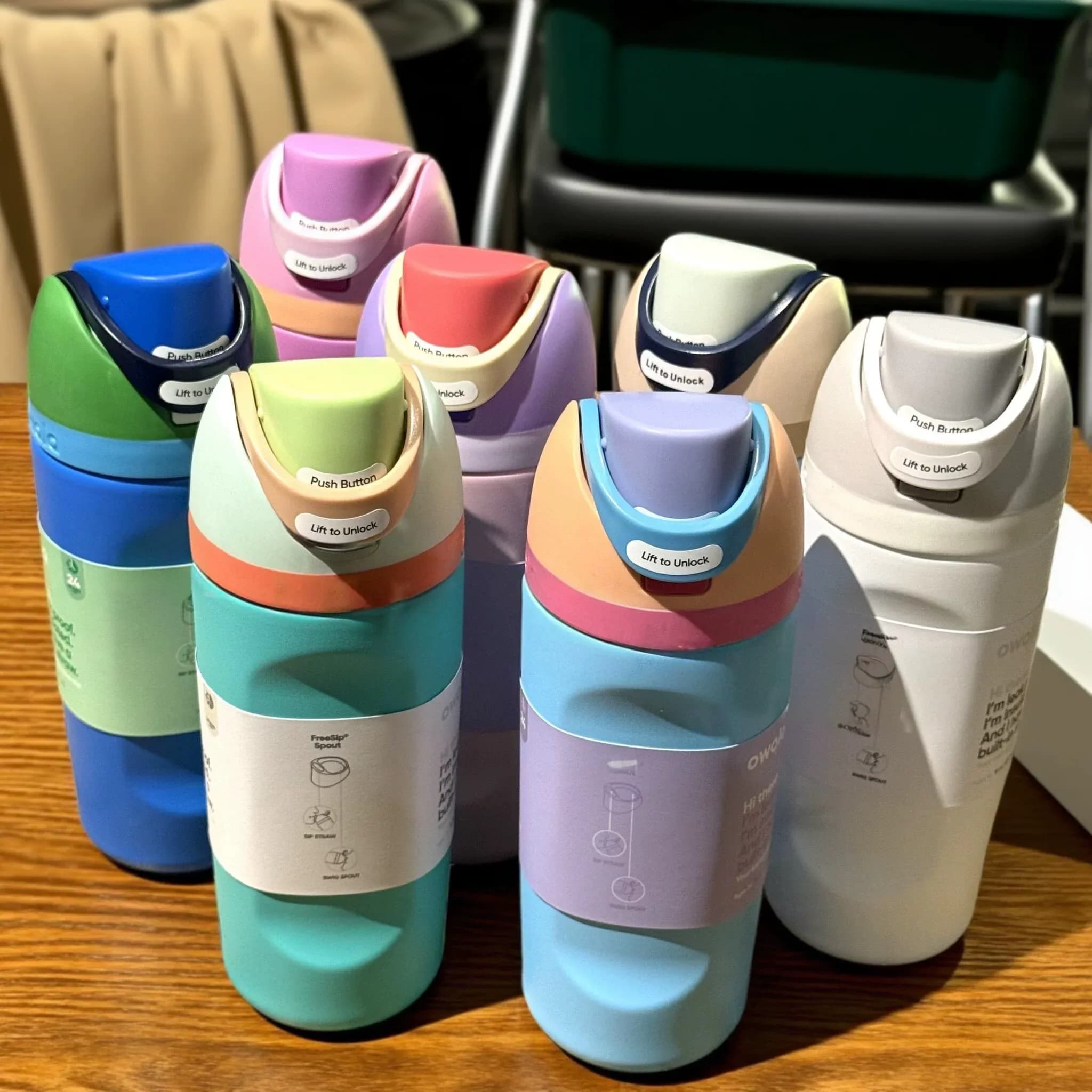 Owala Freesip Tumbler Stainless Steel 16oz Bahan 304 Anti Bocor Tutup Pop Tahan Panas Dingin 6 Jam Motif Lucu
