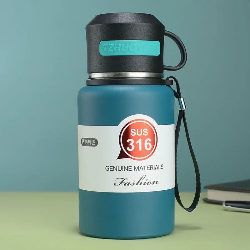 C.HAPPY BEAR Botol Termos Stainless Steel 316 Pemisah Teh dan Air untuk Outdoor
