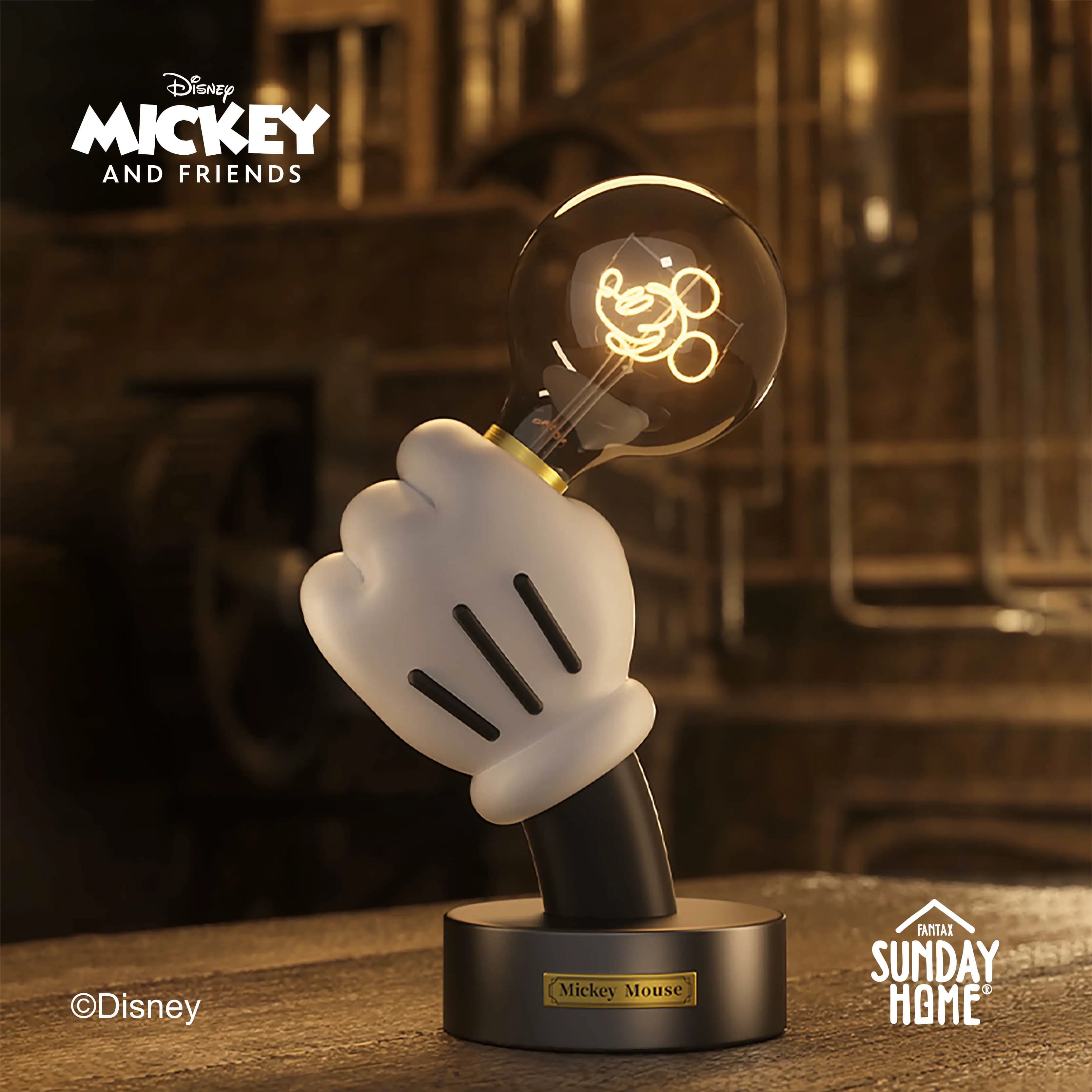Lampu Meja Disney Mickey Sunday Home Dekorasi Kreatif Menyala Gaya Retro