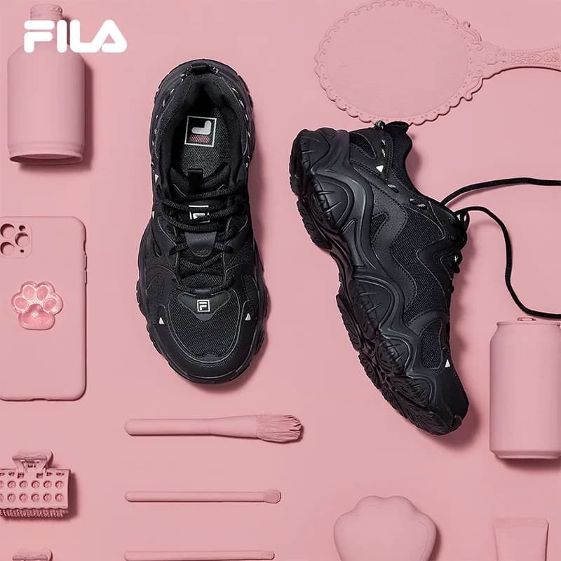 Fila Cat's Claw FLUID 4 Sepatu Wanita Model Dad Shoes Hitam Casual Low-top Empat Musim