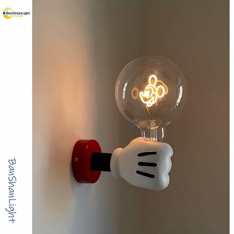 Lampu Dinding Kartun Mickey Minimalis, Lampu Malam Samping Ranjang Kamar Anak