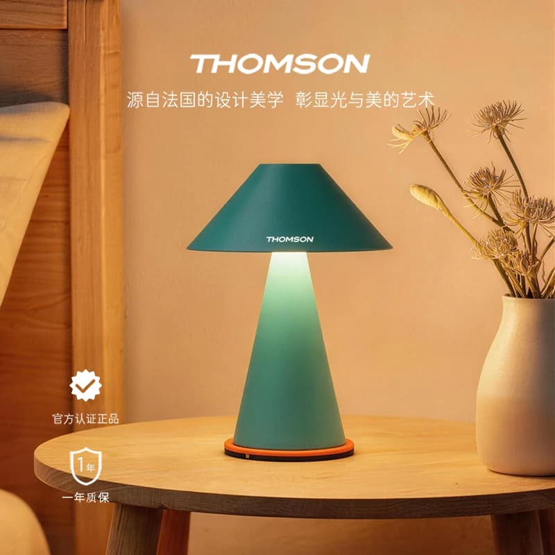 Lampu Meja Dekoratif THOMSON Gaya Prancis, Lampu Tidur Sentuh untuk Ruang Tamu & Kamar