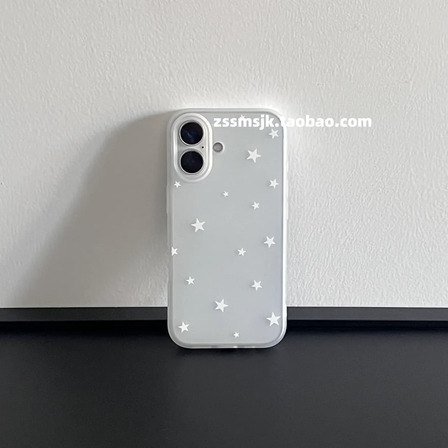 Casing HP Softcase Bintang Putih Gaya INS, Full Body, untuk iPhone 14 s/d 18 Pro Max