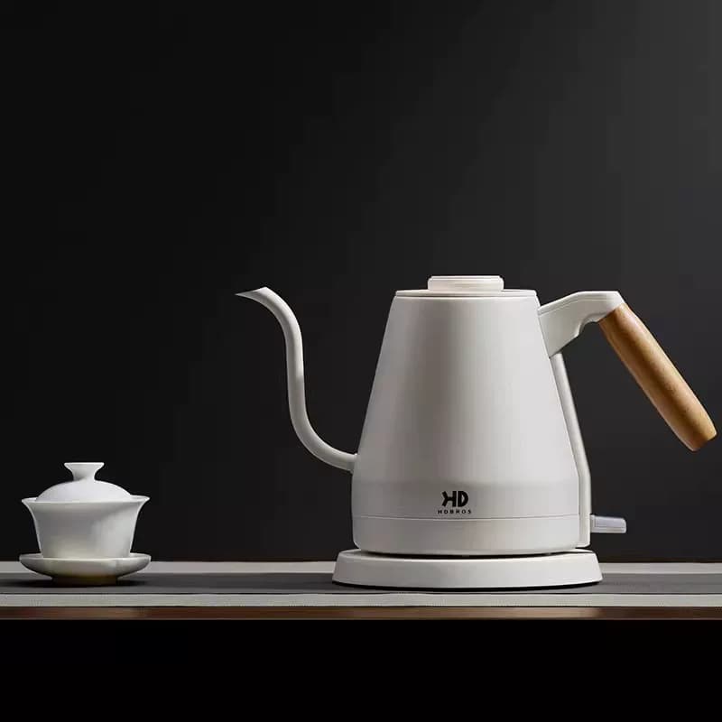 HDBROS Teko Listrik Mini 0,8L Stainless Steel Anti Kering Otomatis Matikan Listrik Cocok untuk Teh & Kopi Tuang