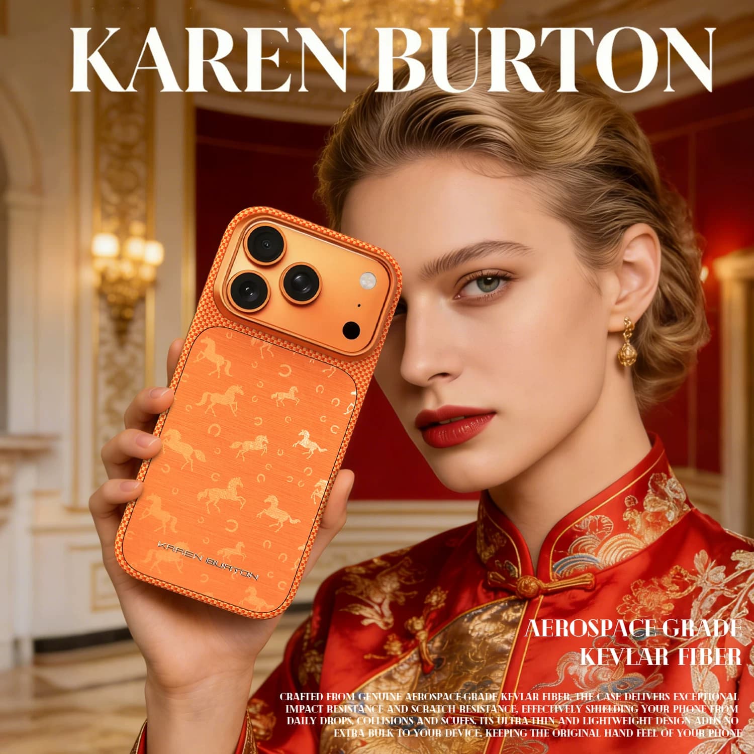 Casing HP Karenburton untuk iPhone 17 Pro Max Kevlar Ultra Tipis Magnetik