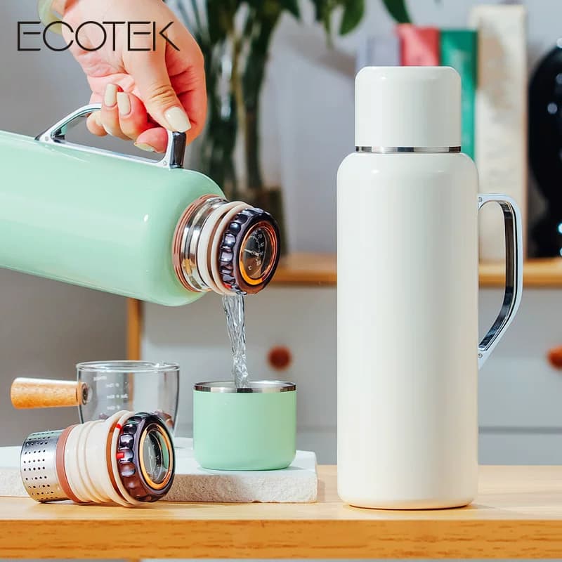 ECOTEK Termos Air 700ml Stainless 316 dengan Pemisah Teh, Tahan Panas 24-48 Jam