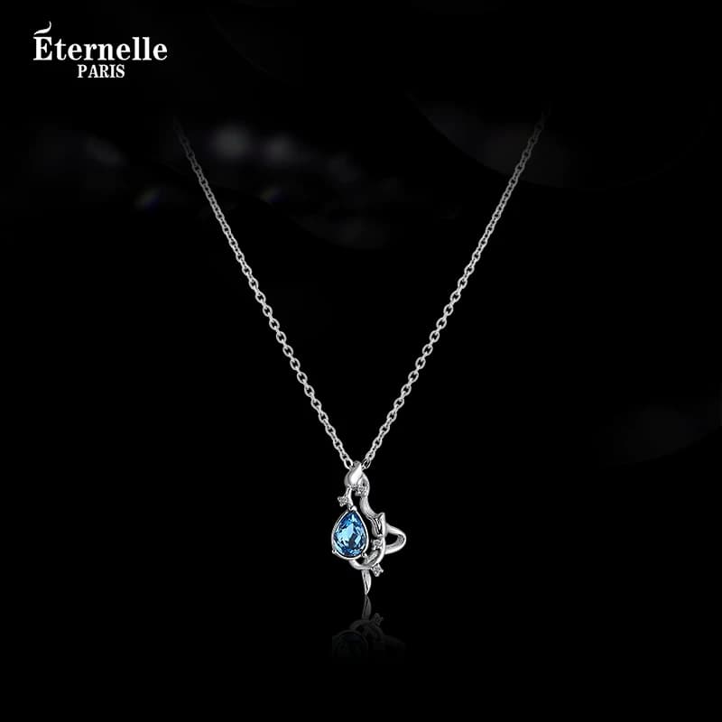 Kalung Mawar Abadi Eternelle Prancis Perak 925 Wanita Rantai Tulang Selangka Hadiah 520