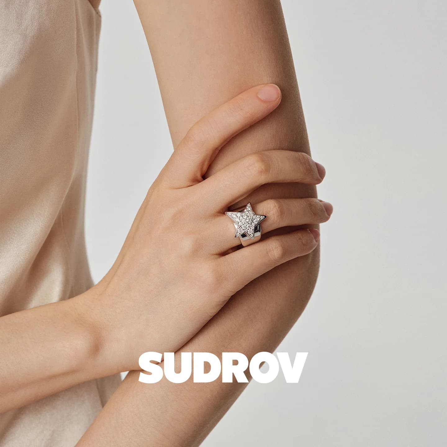 Cincin Bintang SUDROV Moissanite Perak 925 Desain Unik Cincin Telunjuk Kado Ulang Tahun