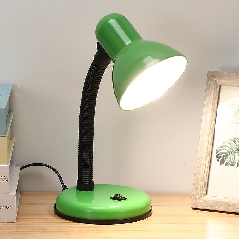Lampu Meja LED Belajar Pelindung Mata Minimalis dengan Lampu Tidur, Lampu Baca Samping Tempat Tidur Model Lama Colokan
