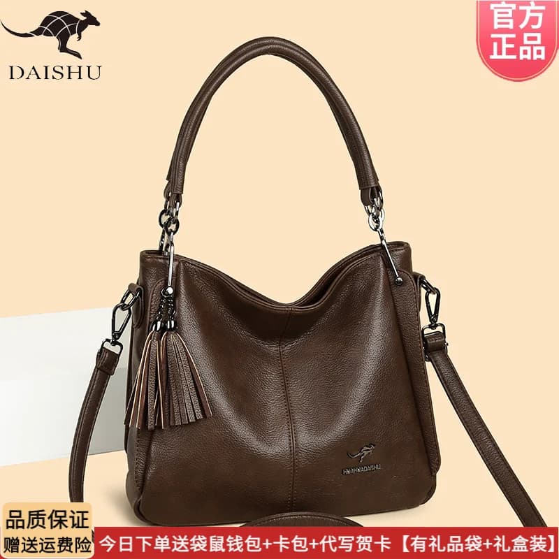 Tas Selempang Kulit Kangaroo Wanita Model Tote 2026 Kapasitas Besar