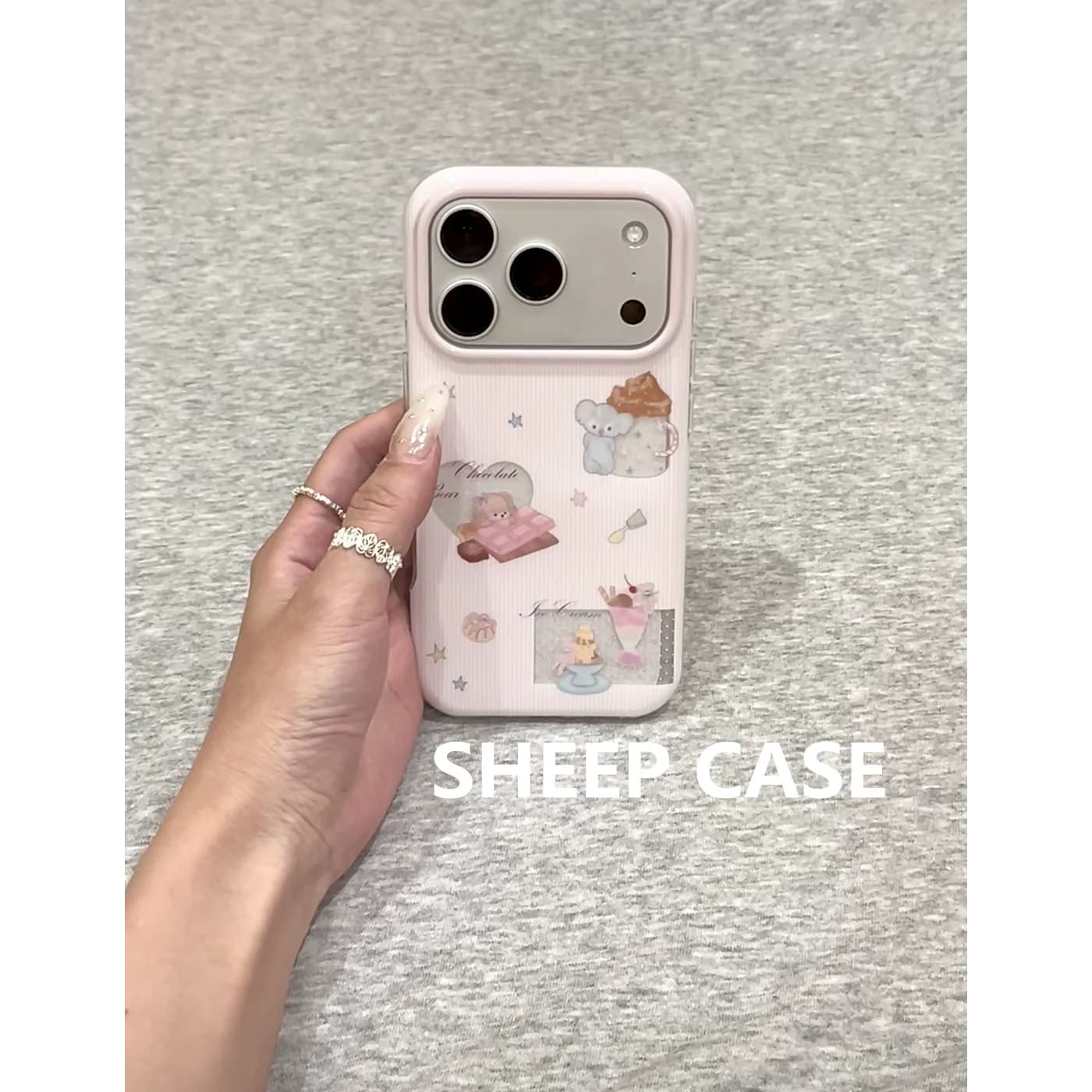 Casing Koala Dessert Korea INS untuk iPhone 17 Pro Max, 16 Pro, Kartun Girly Anti Jatuh