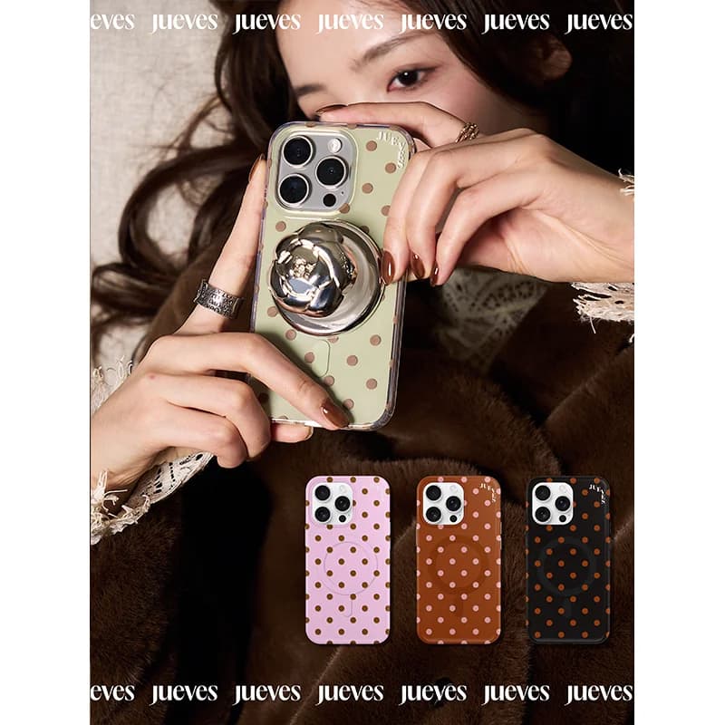 Casing Silikon Magnetik Motif Titik Jueves Paris Holiday untuk iPhone & Huawei Pro/Mate